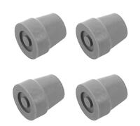Garneck 4pcs 16mm Quad Cane Tips Rubber Replacement Non-Slip Walking Stick Base Caps Accessories for Elderly Crutch Feet Grey