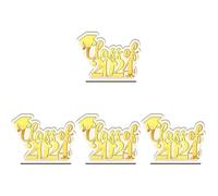 Garneck 4pcs 2024 Unique Graduation Party Decorations Wooden Props for End of School Celebration