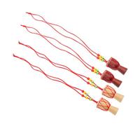 Garneck 4pcs African Drum Necklaces Djembe Pendant Jewelry for Women Stylish Miniature Instrument Necklaces for Parties Concerts Everyday Wear Random Color