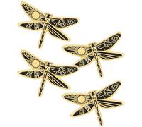 Garneck 4pcs Alloy Dragonfly Brooch Pins Set for Decorating Dresses and Clothing, Creative Fashion Lapel Pins Gift, Golden Colour, Delicate Cartoon Style Accessories