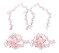 Garneck 4pcs Artificial Cherry Blossom Flower Vine Hanging Vine Flower Garland 1.8m Silk Cloth Plastic Pink Easy to Set and Take for Weddings Ceremonies