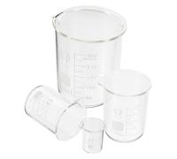 Garneck 4pcs Borosilicate Glass Beaker Set High Temperature Resistant Laboratory Measuring Cups with Clear Graduations for Chemistry Science and Educational Use
