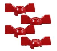 Garneck 4pcs Butterfly Valve Handles 8x6mm Red Aluminium Alloy | For outdoor faucet and gate valves, easy-grip lever design, quick fit and removal, reduces hand fatigue