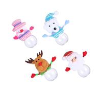 Garneck 4pcs Christmas Candy Jars Set Santa Claus Snowman Reindeer Bear Mini round Plastic Storage Bottles for Holiday Party Favor and Candy Storage