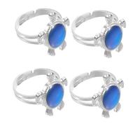 Garneck 4Pcs Color Changing Turtle Unisex Emotion Jewelry for Men Women Fun Temperature Sensitive Mood Indicator Great for All Ages