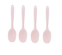 Garneck 4pcs Creative Pink Silicone Serving Spoons Lightweight Eco Friendly Kitchen Utensils with Ergonomic Handles for Mixing and Serving Soup Stews Porridge at Home Restaurant