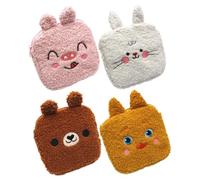 Garneck 4Pcs Cute Portable Sanitary Bag Fluffy Cosmetic Holders for Menstrual Pads Lipsticks and More Durable Travel Organizer for Diapers Bandages and Daily Essentials