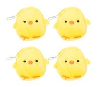 Garneck 4Pcs Cute Small Yellow Chicken Plush Coin Purse Easter Animal-Shaped Change Bag Cartoon Wallet for Women Random Paw Color Random Color