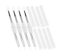 Garneck 4pcs Double-ended Lipstick Brushes Silicone Makeup Brush Set with Protective Caps Glitter-infused Design Travel Convenience for On-the-go Touchups