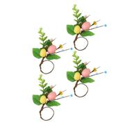 Garneck 4pcs Easter Egg Napkin Rings for Easter Dinner with Smooth Finish, Foam and Plastic Material, Farmhouse Style Decorative Napkin Holders for Spring Festival Ceremony
