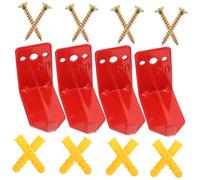 Garneck 4pcs Fire Extinguisher Mount Bracket Heavy Duty Metal Wall Hooks with Stylish Red Finish for Secure Weightbearing and Convenient Fire Extinguisher Storage