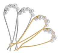 Garneck 4pcs French Hair Pins U Shaped Hair Forks with Strong Hold for Wedding Dinner and Work