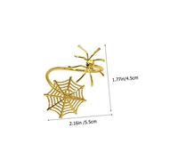 Garneck 4Pcs Gold Halloween Napkin Rings Metal Party Napkin Charm Decorative Spider Web Design for Dining Table Holiday Celebration