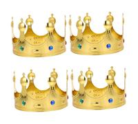 Garneck 4pcs Gold Royal Kings Crowns Costume Accessories for Birthday Party Dress Up Stable and Easy to Wear Party Hair Decoration