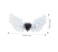 Garneck 4Pcs Gothic Angel Wing Shoe Clips Rhinestone Heart Detachable Boot Clips for Women Wedding Party Decoration Silver