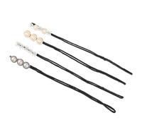 Garneck 4pcs Hair Bun Maker Lazy Hair Device with Anti-slip Pearls Clip, Iron and Polyester Material, Hairstyle Helper for Club and Daily Wear
