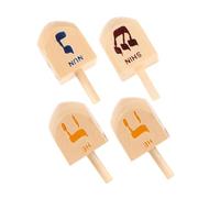 Garneck 4pcs Hanukkah Dreidel Toy Wooden Spinning Tops Hebrew Letters Chanukah Decorations for Boys and Girls Jewish Game