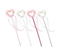 Garneck 4Pcs Heart Shape Fairy Wand Light Up Girl Fairy Stick Party Props for Birthday Halloween and Cosplay Celebrations Safe and Lightweight Design