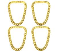Garneck 4pcs Hip Hop Style Punk Chain Necklaces for Men Sparkling Faux Gold Jewelry for Theme Parties and Daily Fashion