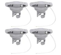 Garneck 4pcs Inflatable Boat Air Valve Cap Plug with Cord for Rafts | Grey PVC Plastic, 8-hole Twist-on Sealing Design, Transport and Repair Use, Built-in Lanyard