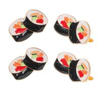 Garneck 4pcs Kawaii Sushi Enamel Brooch Pins Metal Sushi Accessories for Scarf Collar Sweater Jacket Lapel Pin Cute Accessories for Teens Girls Foodie Present