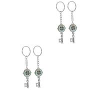 Garneck 4pcs Key Shape Metal Keychain Decorative Keyring for Car Keys Saint Benedict Medal Keyring Pendant Keychains Chic Accessory