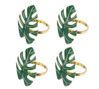 Garneck 4pcs Leaf Napkin Ring Holders Outdoors Party Napkin Rings with Palms Burlap Decor Mats Succulents Thankful Pineapple Artificial Fern Hangings Fake Rolling Plant Garland Green