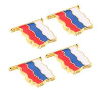 Garneck 4pcs Metal Russian Vintage Brooch with Unique Wavy Wave Design Lightweight Durable Enamel Pin Badges for Clothing Hats Bags Stylish Souvenirs for Various Occasions