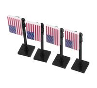 Garneck 4pcs Mini American Flag Building Blocks Set Military Toy Soldiers Role Play Accessories for Kids Independence Day Scene with American Flags Figures