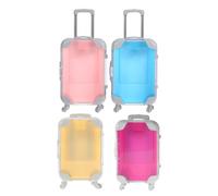Garneck 4pcs Mini Luggage Makeup Storage Case Set with Abs Material and Lightweight Design, Stylish Suitcase Shape Cosmetic Travel Storage Boxes for Women