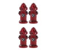 Garneck 4pcs Mini Resin Fire Hydrant Dollhouse Accessory Firefighter Decor Micro Landscape Statue Cake Topper Decoration
