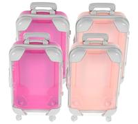 Garneck 4pcs Mini Suitcase Party Favor Box: Portable Makeup Travel Case Plastic Luggage Storage Box Empty Packaging Storage Containers Mini Suitcase for Travel Wedding Party Decoration