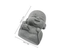 Garneck 4pcs Mini Zen Monk Figurines Sandstone Statues for Aquarium Bonsai Landscape Asian Buddha Sculpture for Office Desk Decor with Playful Artistic Design