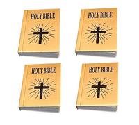 Garneck 4pcs Miniature Bible Adornments for Dollhouses Turnable Page Design Chic Decor for Mini Crafts Safe Material Timeless Mini Bible Books for Rooms