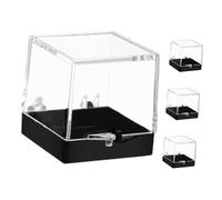 Garneck 4pcs Miniature Display Case for Mineral Specimen Storage with Clear Transparent Box Small Rock Collection Organizer with Labeling System Stylish Storage for Jewelry and Samples