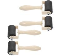 Garneck 4pcs Multi-use Brayer Roller Printing Ink Roller with Assorted Color Rubber and Plastic Construction Comfortable Handle Lightweight Design for Stamping and Wallpaper Projects
