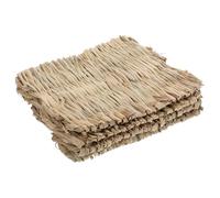 Garneck 4pcs Natural Grass Mats for Rabbits and Birds Soft Warm Resting Pads for Nesting and Foraging in Cages Safe Washable Foot Injury Prevention