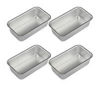 Garneck 4pcs Non-Stick Square Cake and Bread Loaf Moulds 12x7x3cm Baking Tray Set for Household Kitchen and Restaurant Bakeware