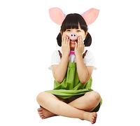 Garneck 4pcs Pink Pig Headband Set with Ears Nose Tail and Bow Tie Premium Costume Accessories for Halloween Party Dress Up Masquerades and Theater Plays