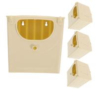 Garneck 4pcs Plastic Bird Nesting Box Budgie Breeding Box Parrot Breeding House with Spacious Interior Easy Installation Beige for Bird Supplies