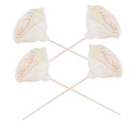 Garneck 4pcs Rattan Aromatherapy Stick Diffuser Faux Roses Refill Rattan Stick Realistic Artificial Flowers Aromatherapy Roses Artificial Flowers Beige Wood