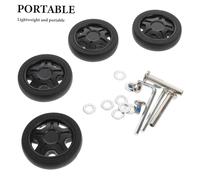 Garneck 4pcs Silent Suitcase Wheels Replacement Swivel Travel Case Casters Wear-resistant Fit Luggage Rollers Easy to Install for Trunk Repair