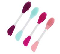 Garneck 4pcs Silicone Facial Mask Brush Double-head DIY Beauty Tools for Stirring Mask and Applying Skincare Random Color