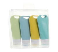 Garneck 4pcs Silicone Lotion Dispenser Travel Bottles Leakproof Multi-function Shampoo Dispensers with Label Tags Portable Cosmetic Refillable Containers for Travel