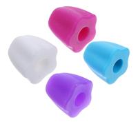 Garneck 4pcs Silicone Toothpaste Caps Set with Self-Closing Seal, Multipurpose Toothpaste Dispenser and Squeezer for Travel and Bathroom Use, White Color