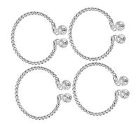 Garneck 4Pcs Silver Bell Cuff Bracelets for Women, Vintage Opening Bangle with Twisted Wire Design, Thickened Silver Tone Wrist Jewelry for Festival and Daily Wear