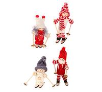 Garneck 4pcs Ski Doll Ornaments Christmas Tabletop Decoration for Festive Home Decor Adorable Ski Doll Figurines for Holiday Cheer