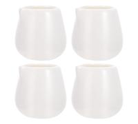 Garneck 4Pcs Small Ceramic Milk Jugs Set White Porcelain Sauce Cups for Household Use Coffee Honey Milk Serving in Kitchen and Breakfast