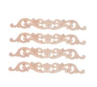 Garneck 4pcs Solid Wood Carved Appliques Corner Onlay Deep Relief European Style Furniture Decorations for Wall Door Cabinet Wardrobe Dresser DIY Project