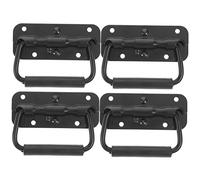 Garneck 4pcs Stainless Steel Spring Loaded Chest Handles Surface Mount Box Pulls with Four Design for Cabinets Crates Toolboxes Flush Lift Rings for Garage and Industrial Use